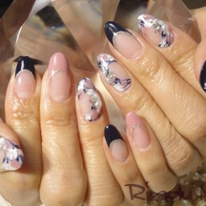 秋色フレンチネイル